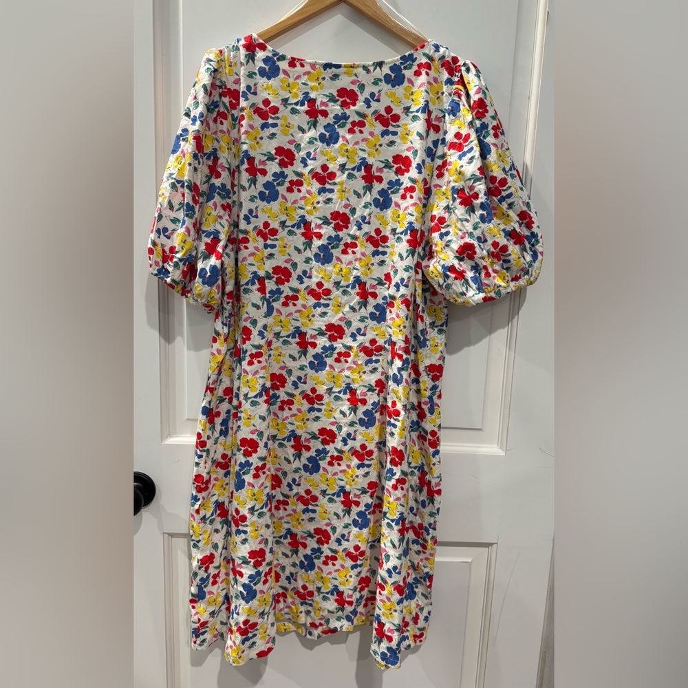 Rixo x Target Floral Puff Sleeve Linen Blend Mini Dress Multi Size 16/18W - Picture 7 of 9